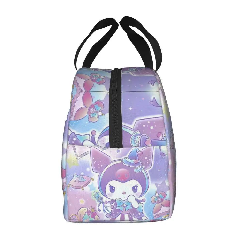 Kawaii Sanrio Cartoon Kuromi Printed Insulated Lunch Bag