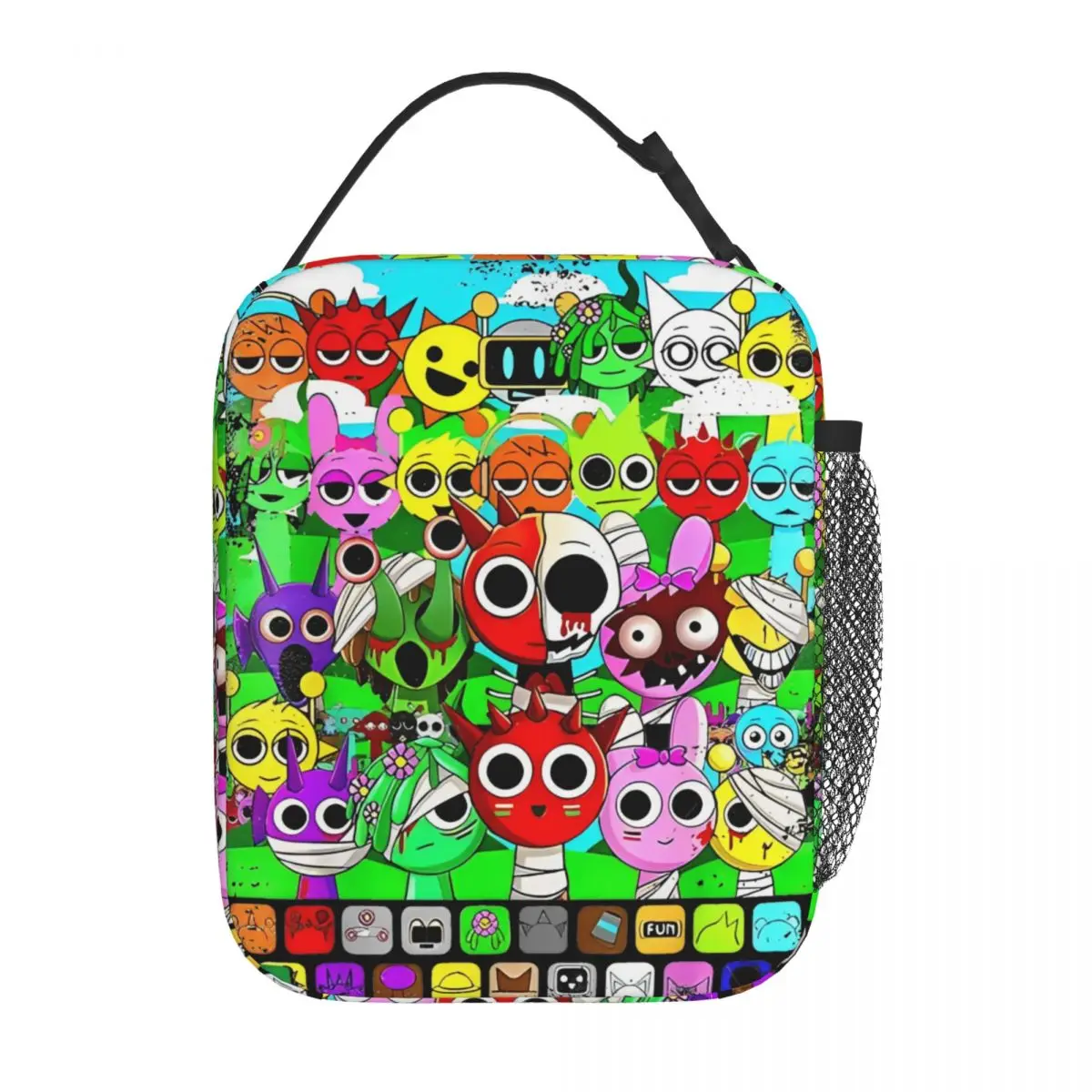 Kawaii Sprunki Printed Insulated Leakproof Lunch Bag