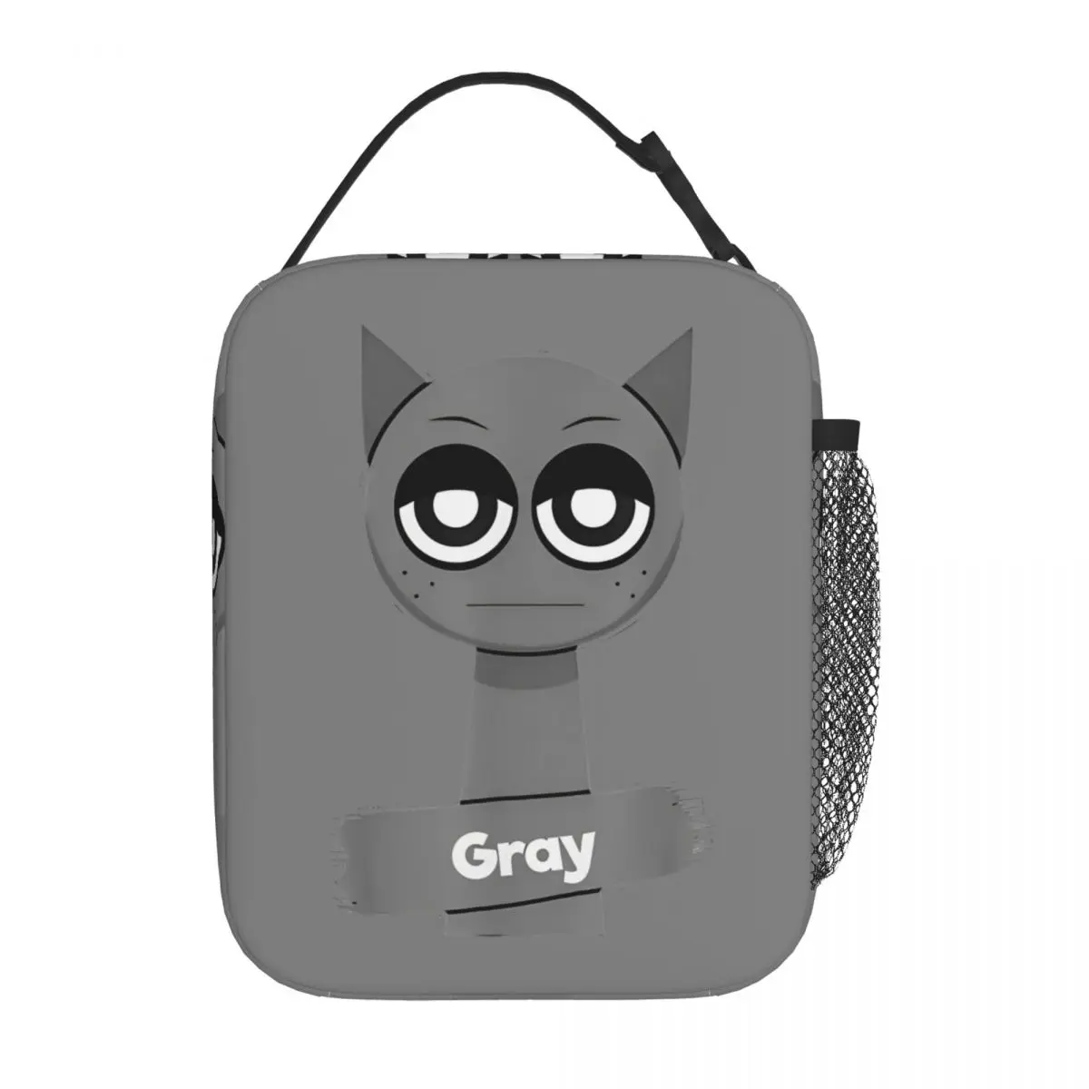 Kawaii Sprunki Gray Insulated Lunch Bag