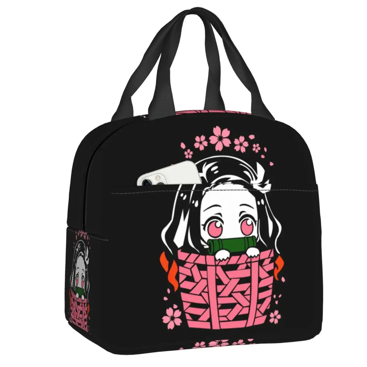 Kawaii Anime Demon Slayer Nezuko Kamado Print Lunch Bag