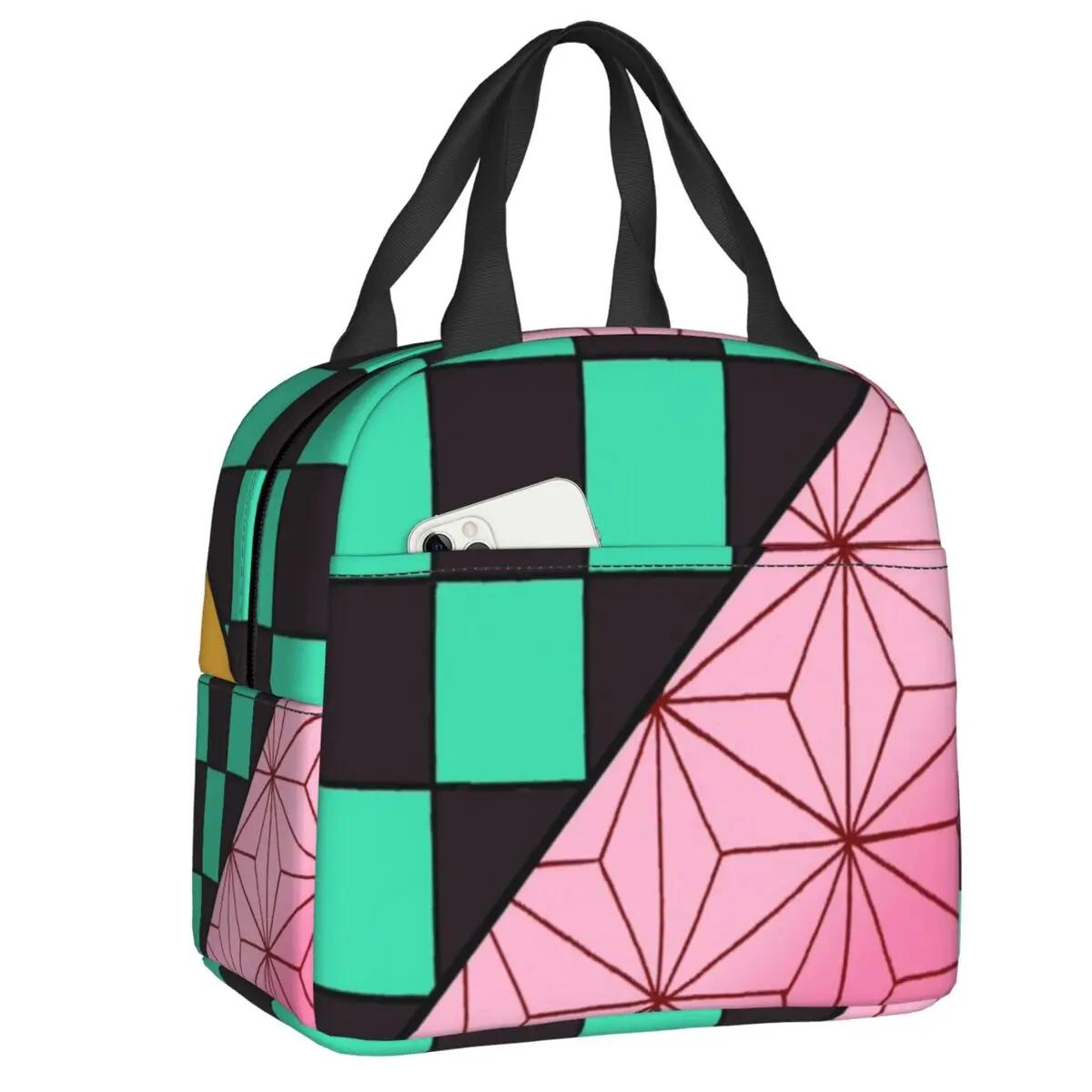 Kawaii Demon Slayer Nezuko Kamado And Tanjiro Kamado Pattern Lunch Bag