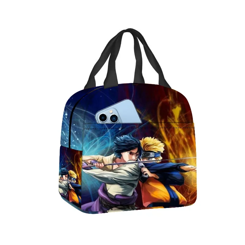 Kawaii Anime Naruto Uzumaki And Sasuke Uchiha Insulated Lunch Bag