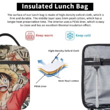 Monkey D. Luffy Anime One Piece Insulated Lunch Bag Leakproof Meal Container Cooler Bag Tote Lunch Box Office Travel Girl Boy Monkey D. Luffy Anime One Piece Insulated Lunch Bag Leakproof Meal Container Cooler Bag Tote Lunch Box Office Travel Girl Boy