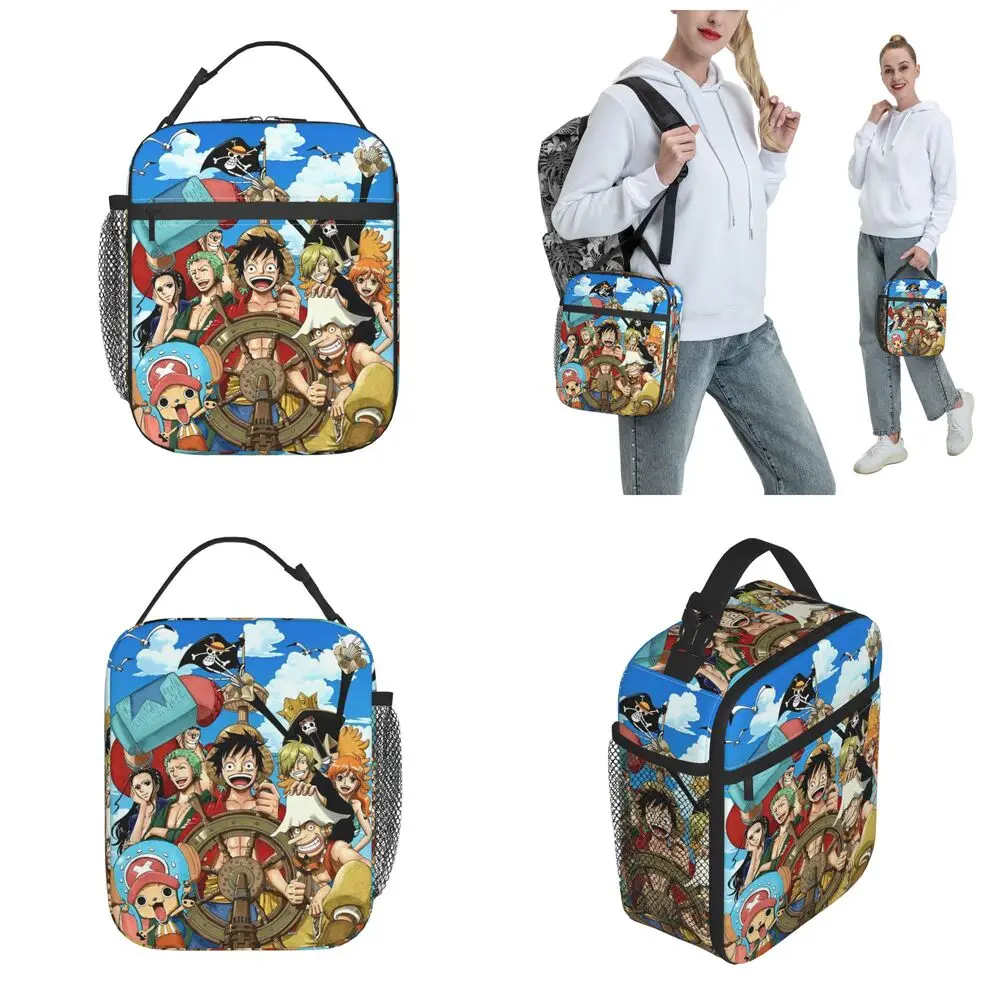Anime Kawaii One Piece Straw Hat Pirates Crew Insulated Lunch Bag