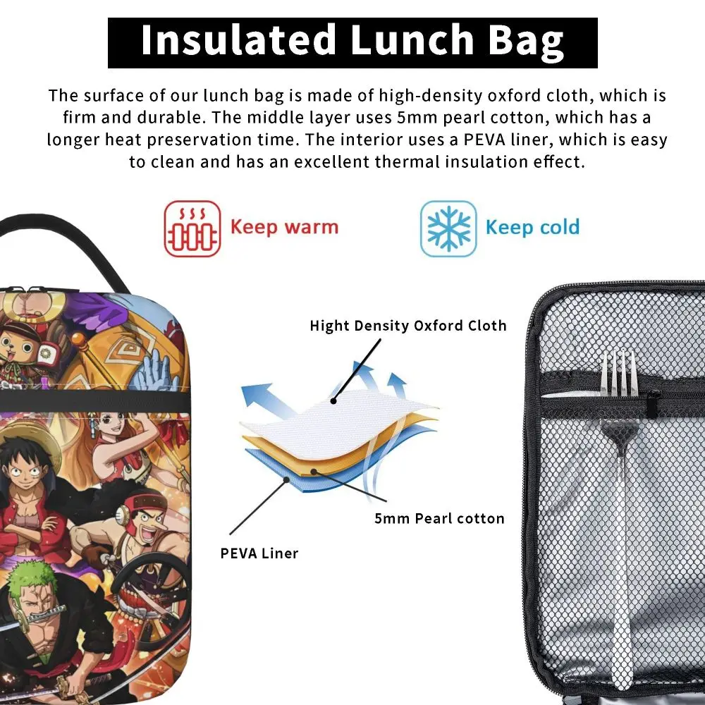 Anime Kawaii One Piece Character Student Insulated Lunch Bag