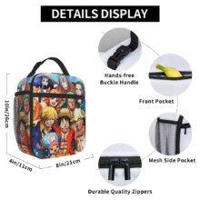 Monkey D. Luffy Anime One Piece Insulated Lunch Bag Leakproof Meal Container Cooler Bag Tote Lunch Box Office Travel Girl Boy Monkey D. Luffy Anime One Piece Insulated Lunch Bag Leakproof Meal Container Cooler Bag Tote Lunch Box Office Travel Girl Boy