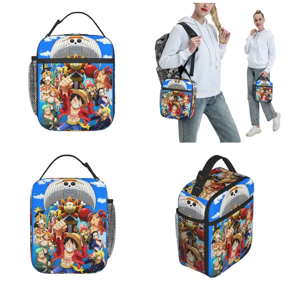 Anime Kawaii One Piece Straw Hat Pirates Printed Insulated Lunch Bag