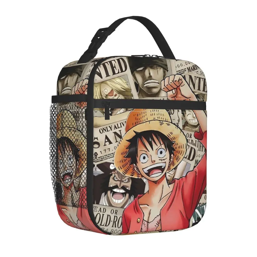 Kawaii Anime One Piece Monkey D. Luffy Printed Insulated Lunch Bag