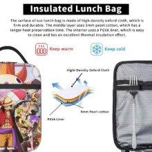 Monkey D. Luffy Anime One Piece Insulated Lunch Bag Leakproof Meal Container Cooler Bag Tote Lunch Box Office Travel Girl Boy Monkey D. Luffy Anime One Piece Insulated Lunch Bag Leakproof Meal Container Cooler Bag Tote Lunch Box Office Travel Girl Boy