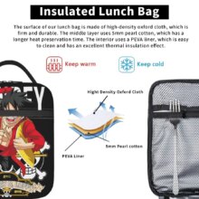 Monkey D. Luffy Anime One Piece Insulated Lunch Bag Leakproof Meal Container Cooler Bag Tote Lunch Box Office Travel Girl Boy Monkey D. Luffy Anime One Piece Insulated Lunch Bag Leakproof Meal Container Cooler Bag Tote Lunch Box Office Travel Girl Boy
