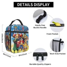 Monkey D. Luffy Anime One Piece Insulated Lunch Bag Leakproof Meal Container Cooler Bag Tote Lunch Box Office Travel Girl Boy Monkey D. Luffy Anime One Piece Insulated Lunch Bag Leakproof Meal Container Cooler Bag Tote Lunch Box Office Travel Girl Boy