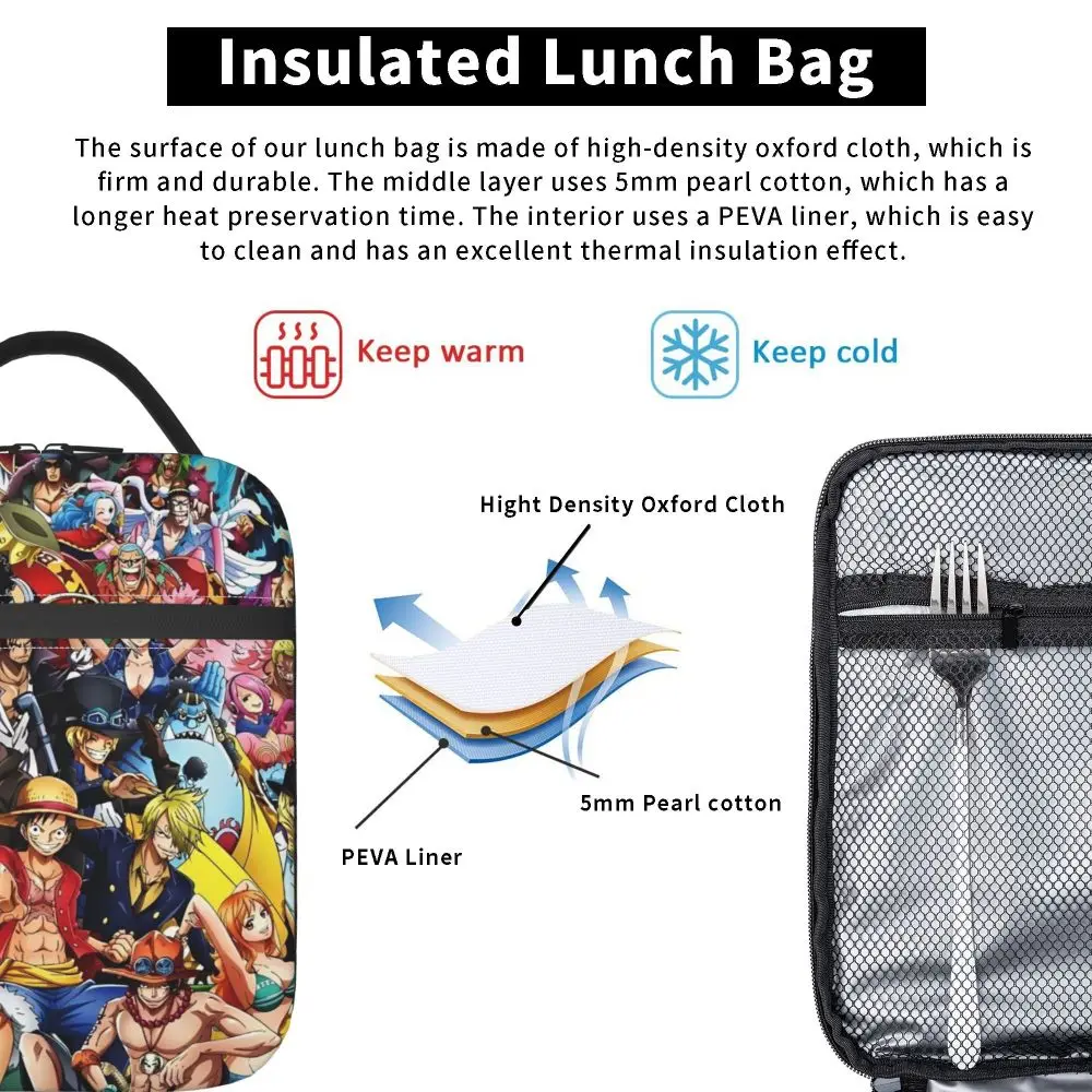 Anime Kawaii One Piece Character Insulated Lunch Bag