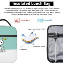 Custom S-Snoopys Anime Insulated Lunch Bags for School Office Portable Cooler Thermal Bento Box Women Kids Custom S-Snoopys Anime Insulated Lunch Bags for School Office Portable Cooler Thermal Bento Box Women Kids