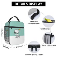 Custom S-Snoopys Anime Insulated Lunch Bags for School Office Portable Cooler Thermal Bento Box Women Kids Custom S-Snoopys Anime Insulated Lunch Bags for School Office Portable Cooler Thermal Bento Box Women Kids