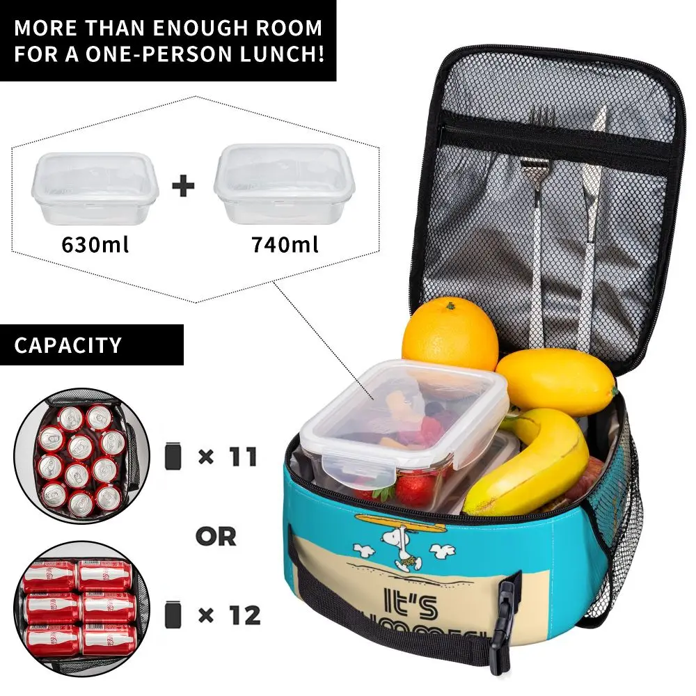 Kawaii Cartoon Snoopy It's Summer Insulated Lunch Bag