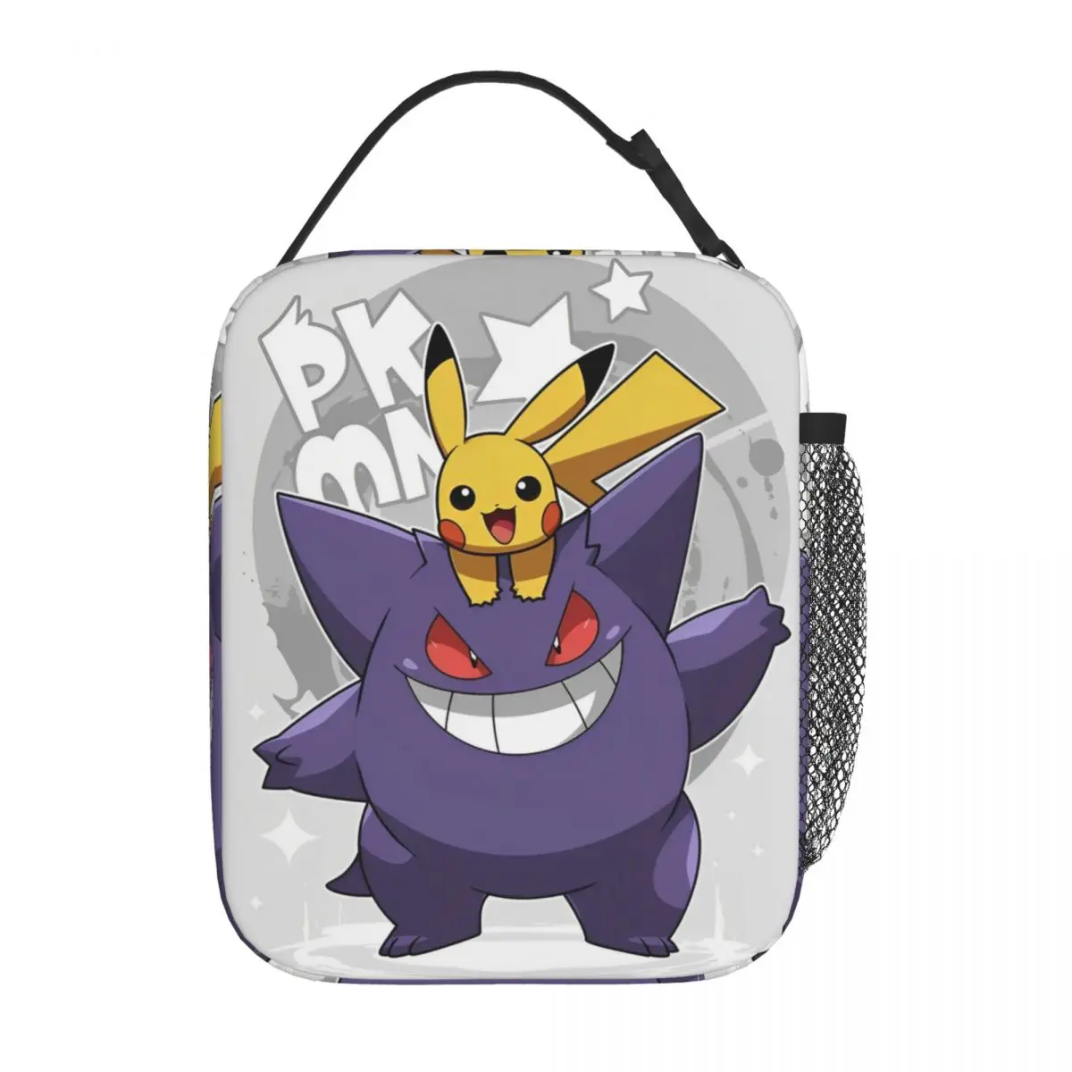 Cartoon Pokemon Gengar And Pikachu Kawaii Insulated Lunch Bag 