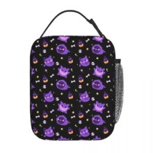Cartoon Gengar Pokemon Kawaii Insulated Lunch Bag Cartoon Gengar Pokemon Kawaii Insulated Lunch Bag