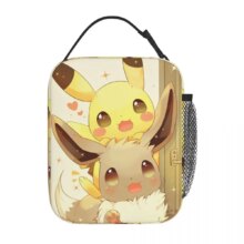 Cartoon Pokemon Pikachu And Eevee Kawaii Insulated Lunch Bag Cartoon Pokemon Pikachu And Eevee Kawaii Insulated Lunch Bag