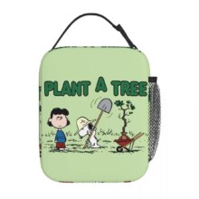 Kawaii Cartoon Snoopy And Lucy Plant A Tree Insulated Lunch Bag Kawaii Cartoon Snoopy And Lucy Plant A Tree Insulated Lunch Bag