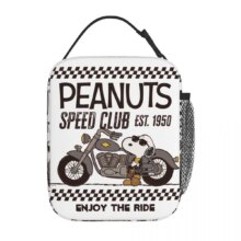 Kawaii Cartoon Peanuts Speed Club Snoopy Insulated Lunch Bag Kawaii Cartoon Peanuts Speed Club Snoopy Insulated Lunch Bag