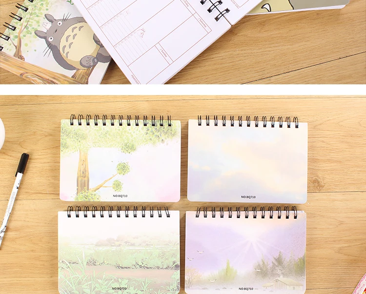 Kawaii Totoro Cartoon Weekly Spiral Notebook