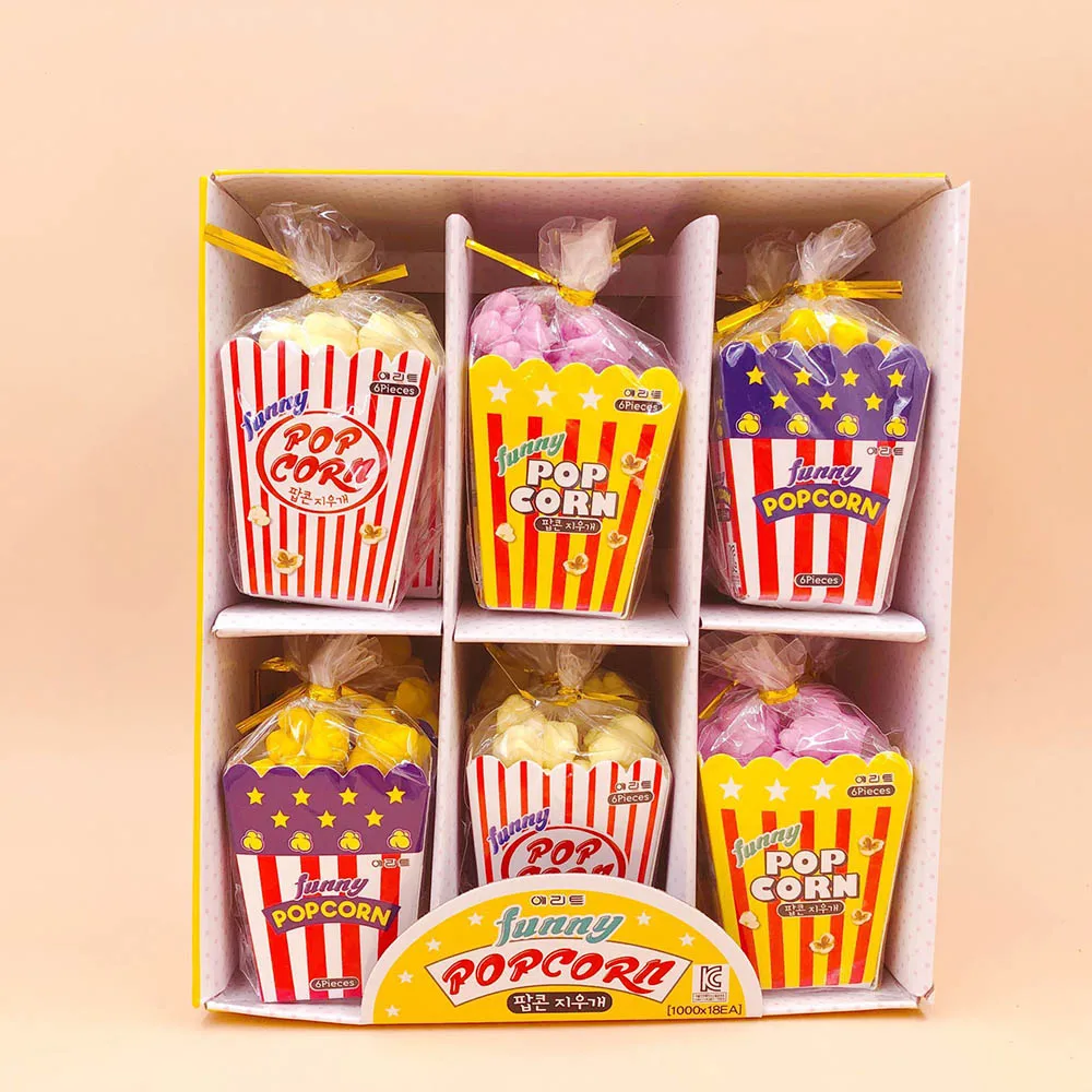 Kawaii Popcorn Stationery Rubber Eraser