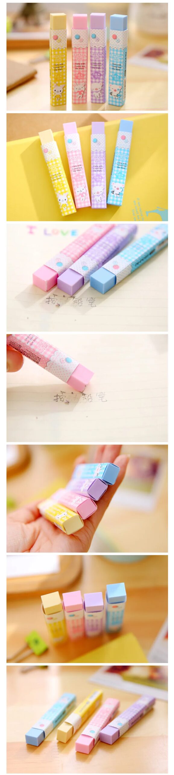 Kawaii Pencil Erasers For Office School Stationery Supplies Kawaii Pencil Erasers For Office School Stationery Supplies
