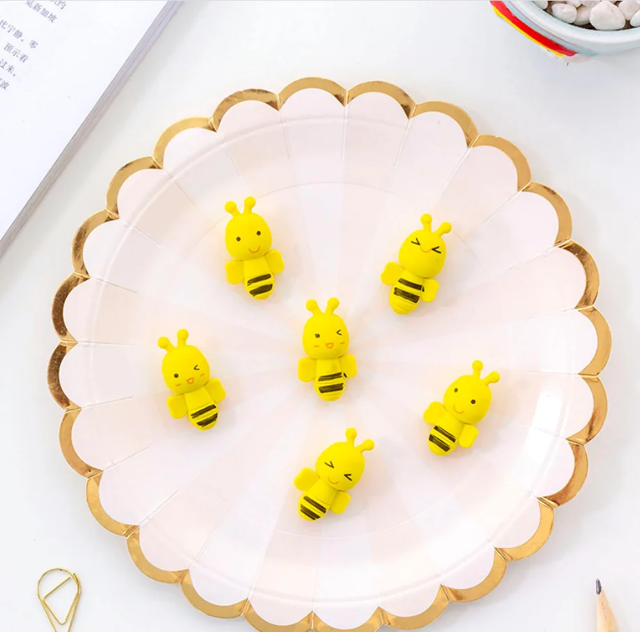 4 Pack Little Bees Pencil Erasers Stationery Items