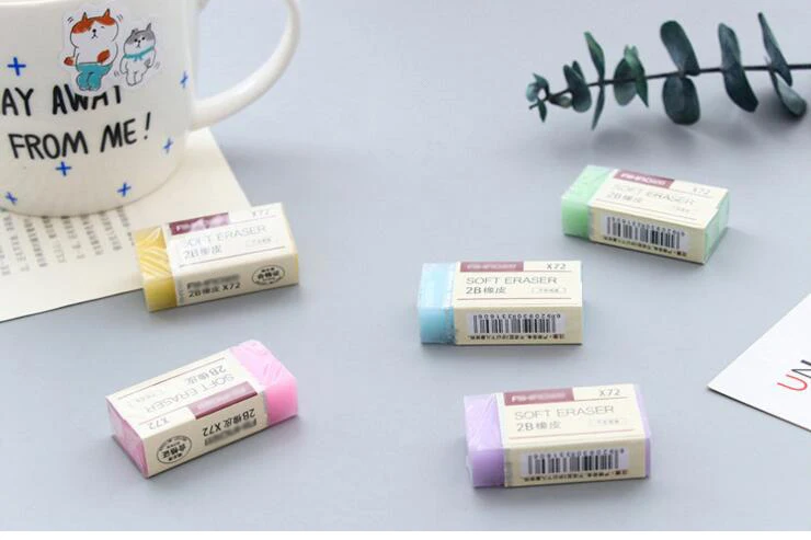 36 Pcs - Colorful 2B Soft Rubber Pencil Erasers 36 Pcs - Colorful 2B Soft Rubber Pencil Erasers