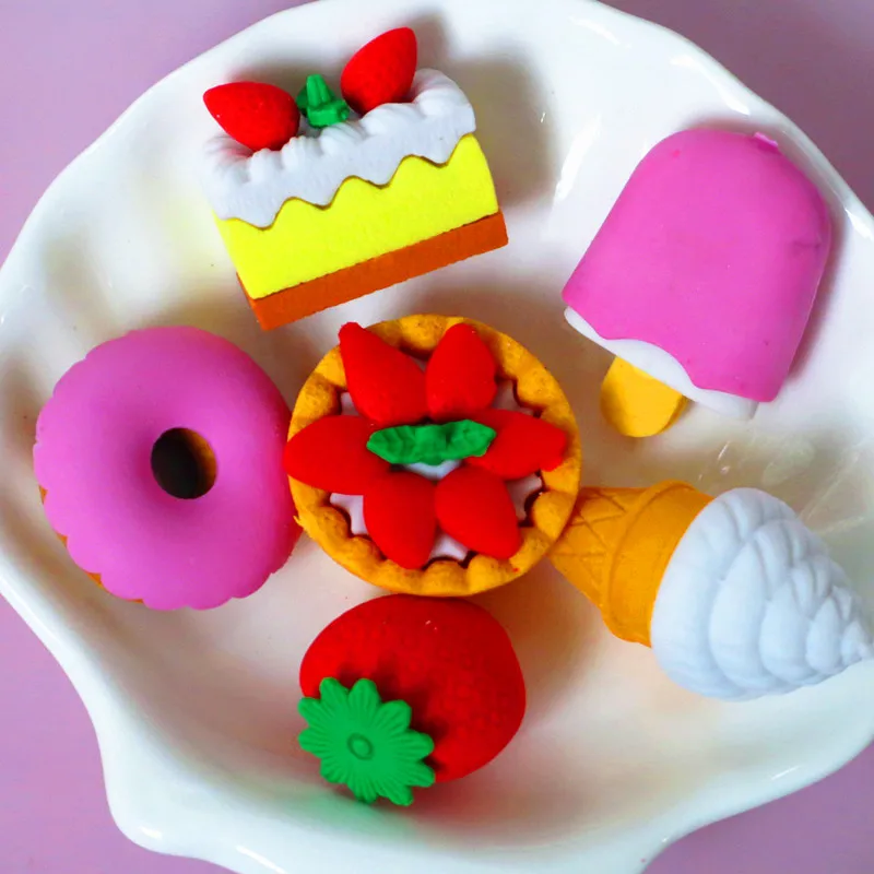 Fruit/Cake/Vegetable/Food Erasers Set