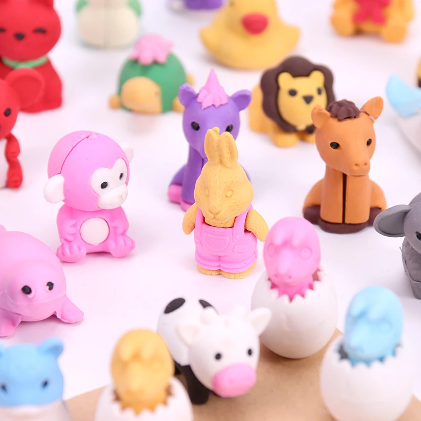 Kawaii Animal Stationery Drawing Pencil Erasers