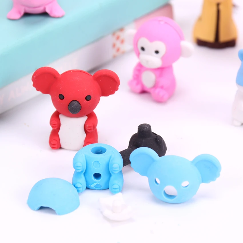 Kawaii Animal Stationery Drawing Pencil Erasers