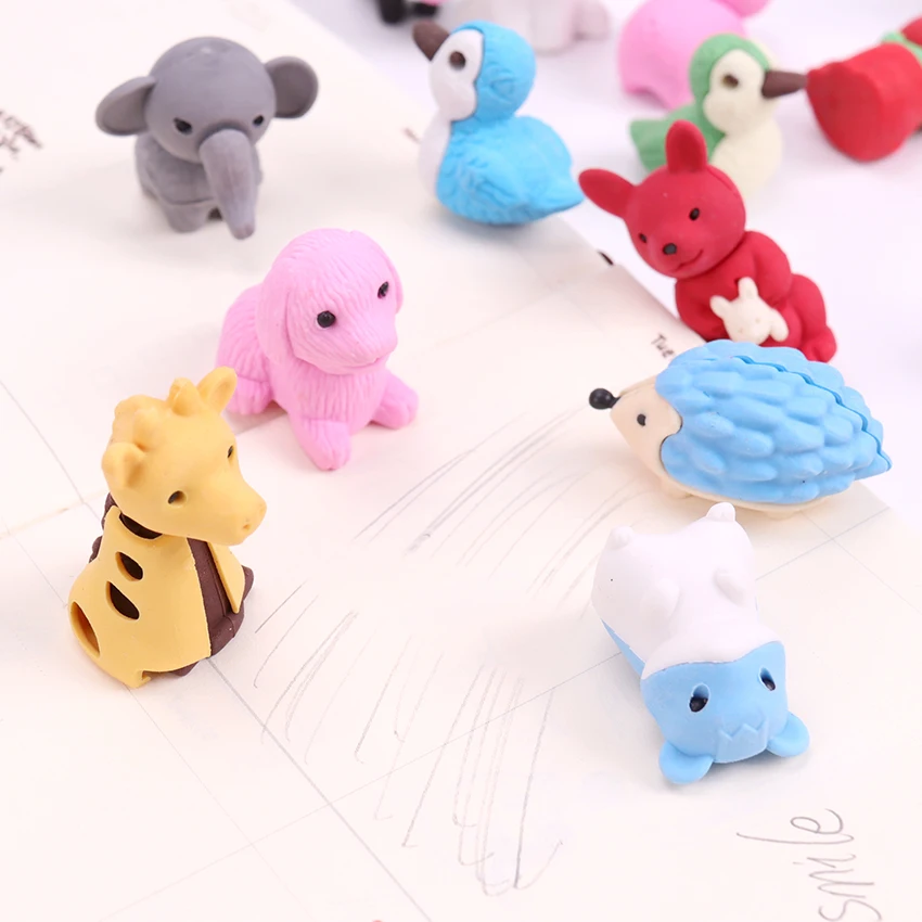 Kawaii Animal Stationery Drawing Pencil Erasers