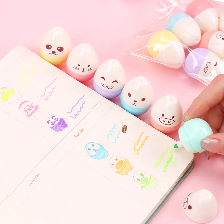 Kawaii Egg Shape Stationery Highlighter Pen