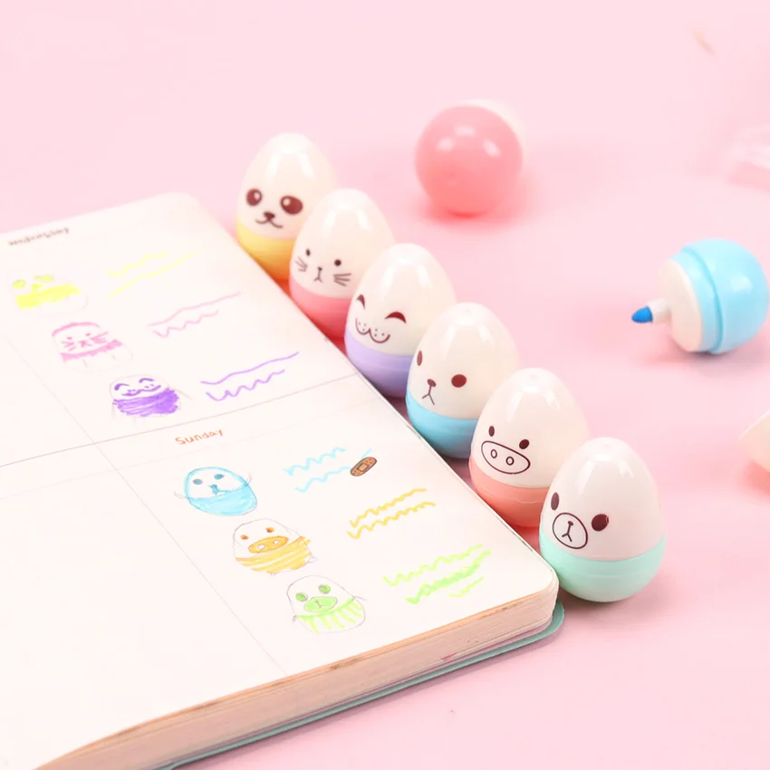 Kawaii Egg Shape Stationery Highlighter Pen