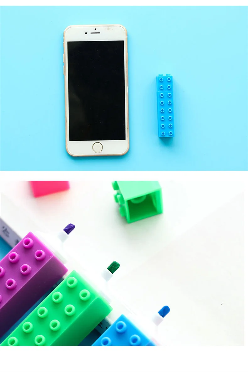Kawaii Mini Building Up Block Stationery Highlighter Pen Kawaii Mini Building Up Block Stationery Highlighter Pen