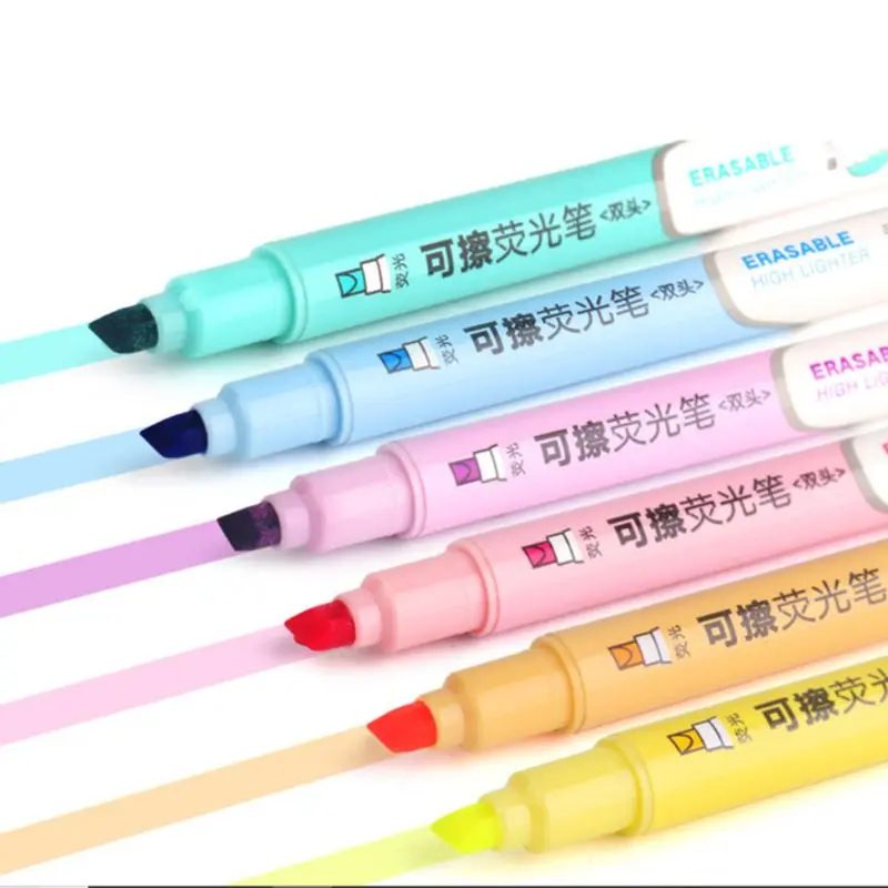 Kawaii Double Head Erasable Pastel Liquid Chalk Fluorescent Highlighter Pen Marker