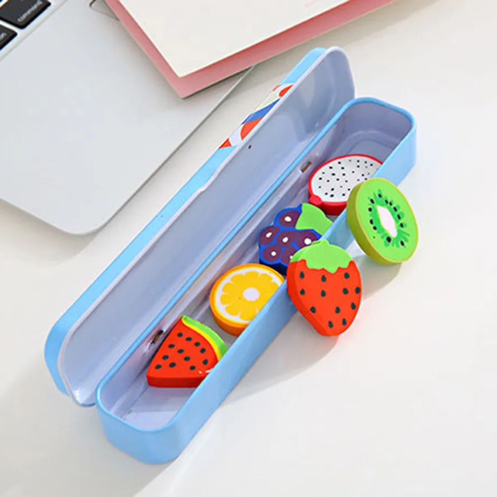 Cartoon Watermelon Orange Kiwi Grape Fruit Shape Stationery Eraser