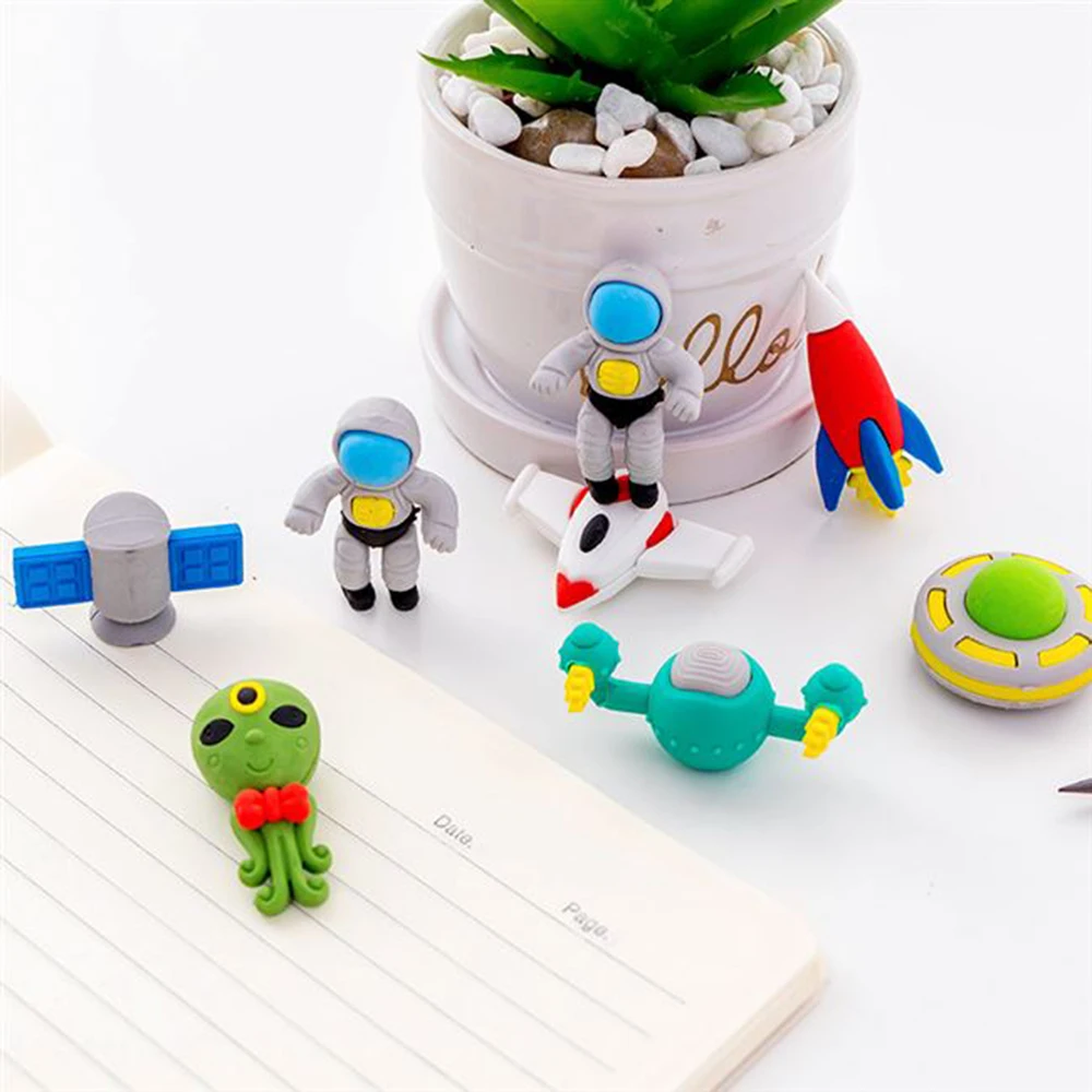 Kawaii Boy Flying Saucer/Alien/Spaceship Shape Stationery Rubber Eraser