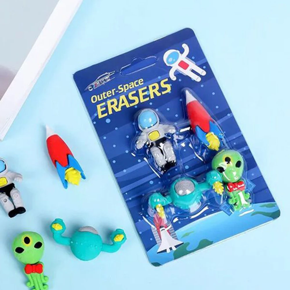 Kawaii Boy Flying Saucer/Alien/Spaceship Shape Stationery Rubber Eraser