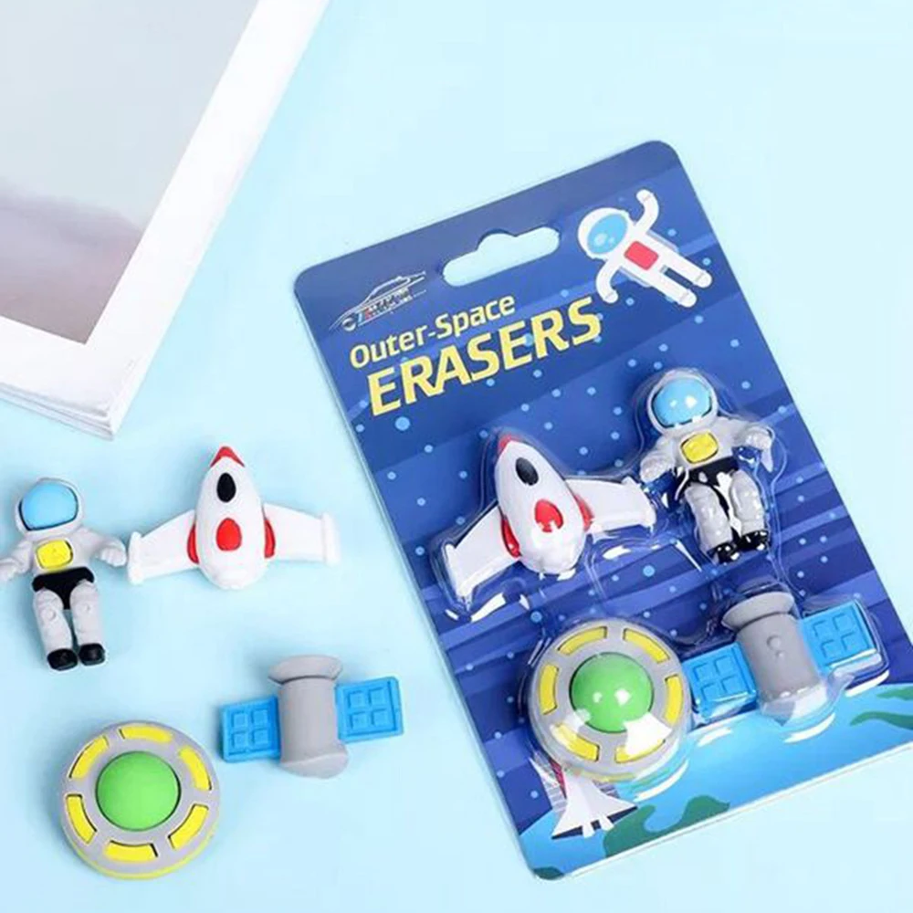Kawaii Boy Flying Saucer/Alien/Spaceship Shape Stationery Rubber Eraser