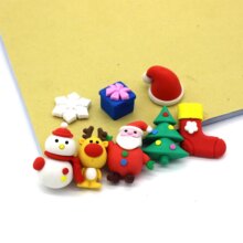 Kawaii Snowman Santa Claus Christmas Tree Model Rubber Set Kawaii Snowman Santa Claus Christmas Tree Model Rubber Set