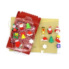 Kawaii Snowman Santa Claus Christmas Tree Model Rubber Set Kawaii Snowman Santa Claus Christmas Tree Model Rubber Set