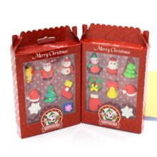 Kawaii Snowman Santa Claus Christmas Tree Model Rubber Set Kawaii Snowman Santa Claus Christmas Tree Model Rubber Set