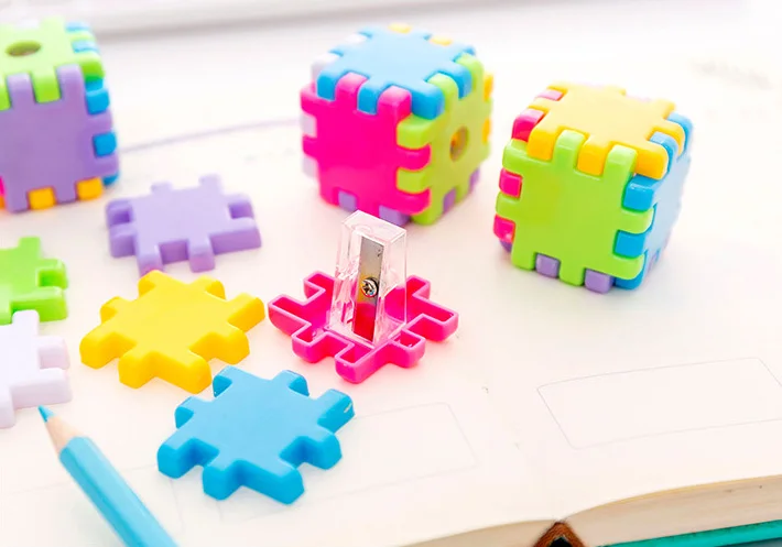 Kawaii Plastic Magic Cube Color Pencil Sharpeners For Child