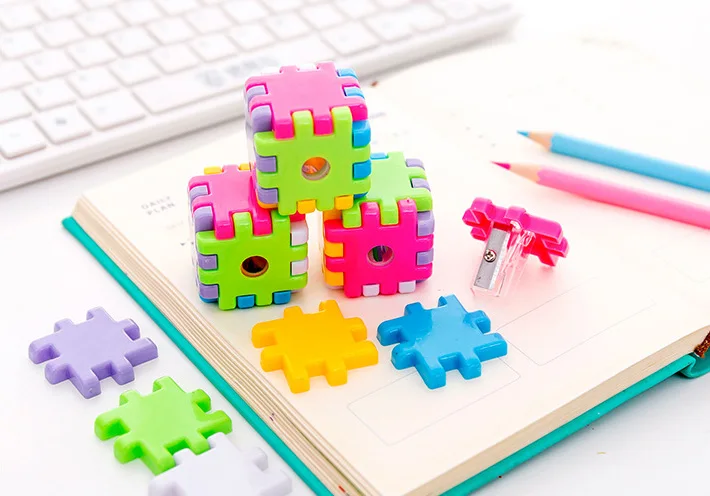 Kawaii Plastic Magic Cube Color Pencil Sharpeners For Child