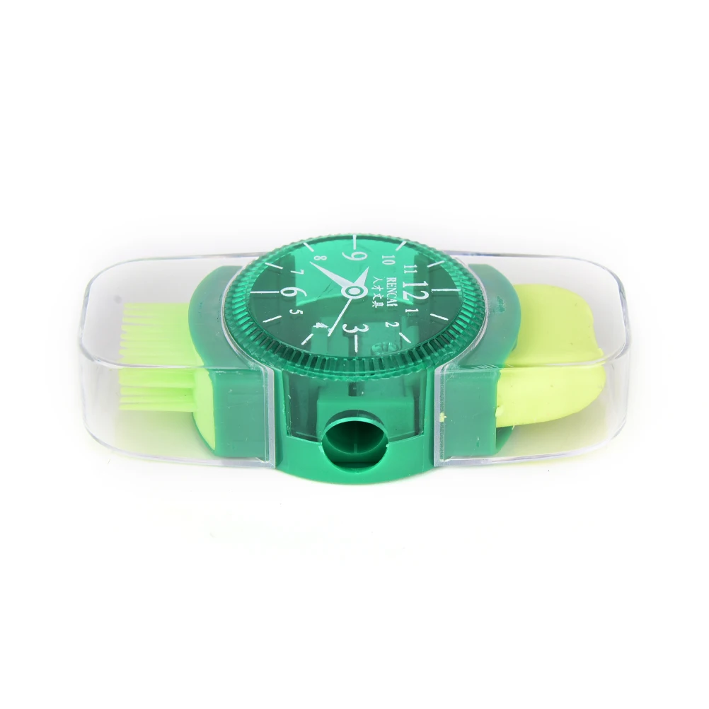 Kawaii Wristwatch Pencil Sharpener With Eraser And Brush For School Student
