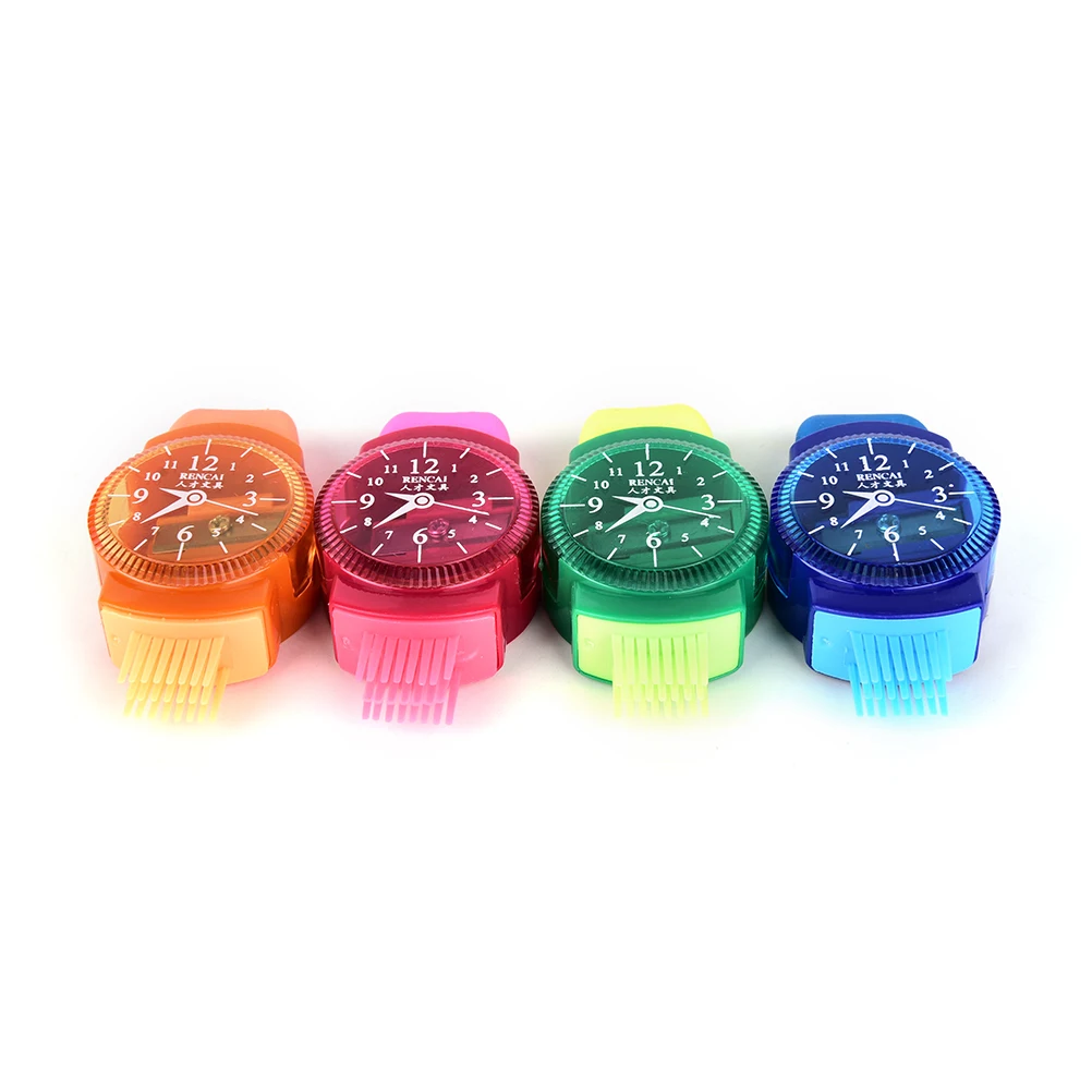 Kawaii Wristwatch Pencil Sharpener With Eraser And Brush For School Student