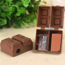 Kawaii Creative Chocolate Pencil Sharpener With Eraser For Kids Kawaii Creative Chocolate Pencil Sharpener With Eraser For Kids