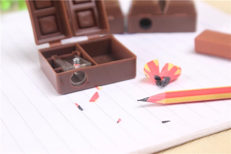 Kawaii Creative Chocolate Pencil Sharpener With Eraser For Kids Kawaii Creative Chocolate Pencil Sharpener With Eraser For Kids